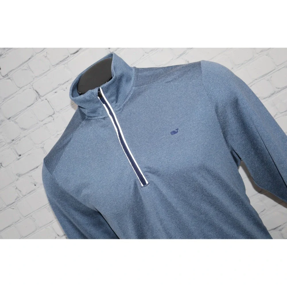 Vineyard Vines Performance 1/4 Zip Pullover Shirt Mens Large Blue Stretch Golf